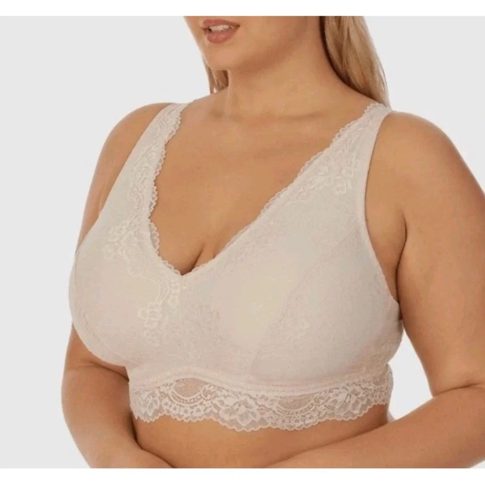 Secret Treasures Full Figure Size 3X Bralette Lot Of 3 - 2 Suntan, 1 Pebble Gray